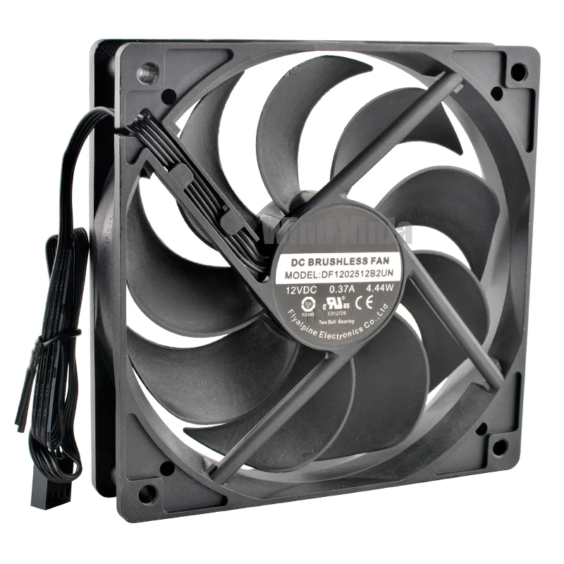 DF 1202512 B2UN 12cm 120mm 120x120x25mm DC12V 0.37A 4,44 W 4 pines 6000rpm ventilador de refrigeración de dos rodamientos de bolas para CPU de ordenador Prestige P100