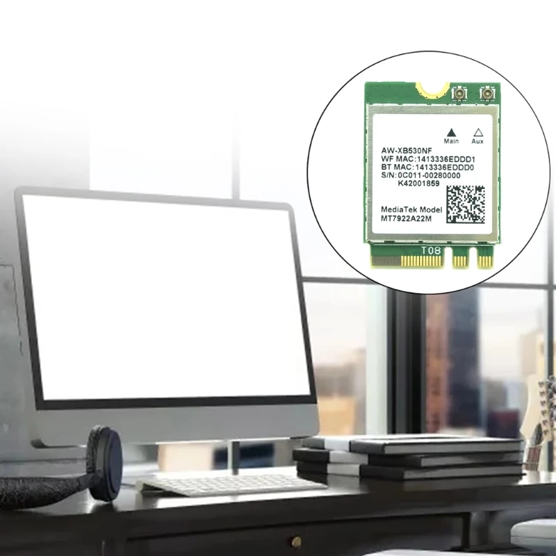 Wi-Fi 6E MT7922 RZ616 AW-XB530NF Tarjeta WlAN inalámbrica 802.11AX WiFi BT5.2 Adaptador - imagen 3