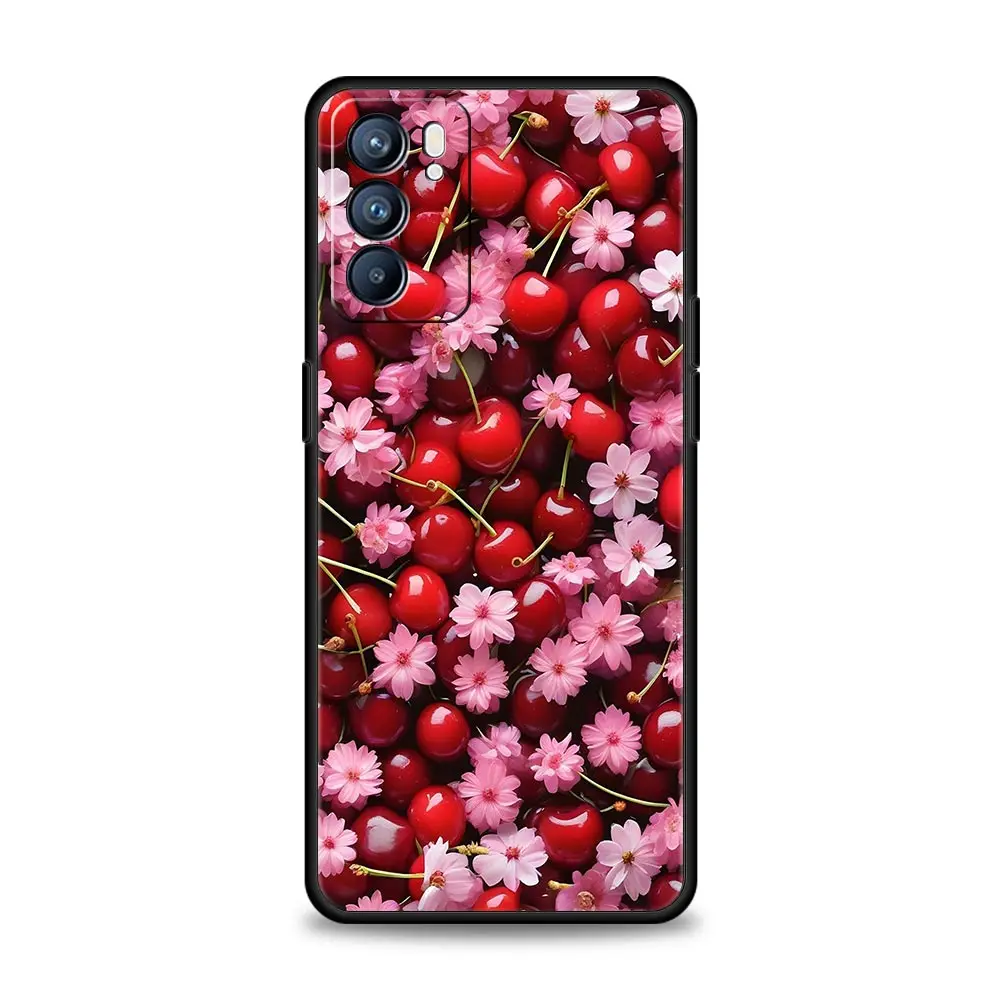 Funda de teléfono cereza roja para Oppo Reno14 Reno13 Reno12 11 F 10 Find X5 X9 Pro A54 5G A53 A52 A9 A16 A74 A78 4G A79 A80 A98 - imagen 5
