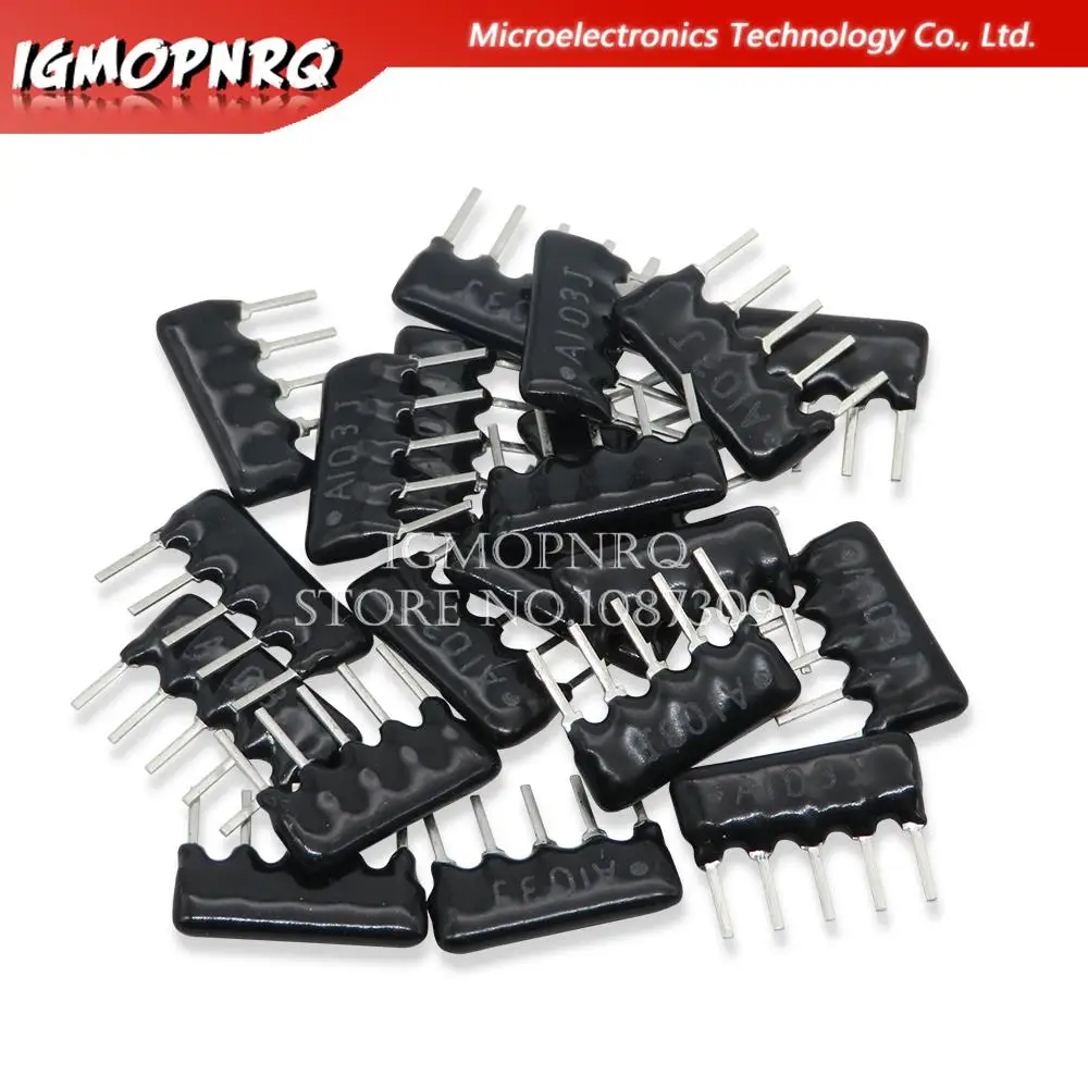 Resistencia de red de 10 piezas, 6 pines, 5 pines y 9 pines, matriz DIP 100, 220, 330, 470, 510, 680, 1K, 1,2 K, 1,5 K, 2,2 K, 3,3 K, 10K, 4,7 K, ohm, 6P - imagen 4