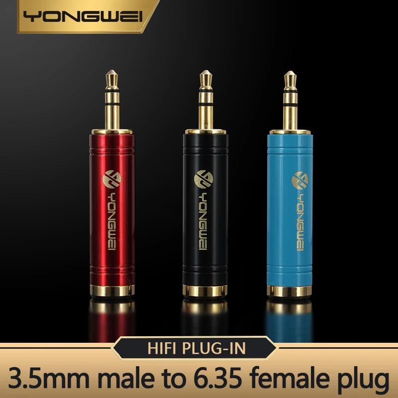 YONGWEI para amplificador altavoz Cable auxiliar conector de 3,5mm a 6,35mm adaptador de guitarra eléctrica Jack 3,5 a 6,5 enchufe de Audio de micrófono - imagen 3