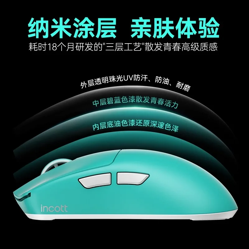 INCOTT 039 Ratón 3 modos inalámbrico Bluetooth ligero grado de eventos ratón inalámbrico 8K Gaming Esports conexión de oficina 3950 - imagen 5