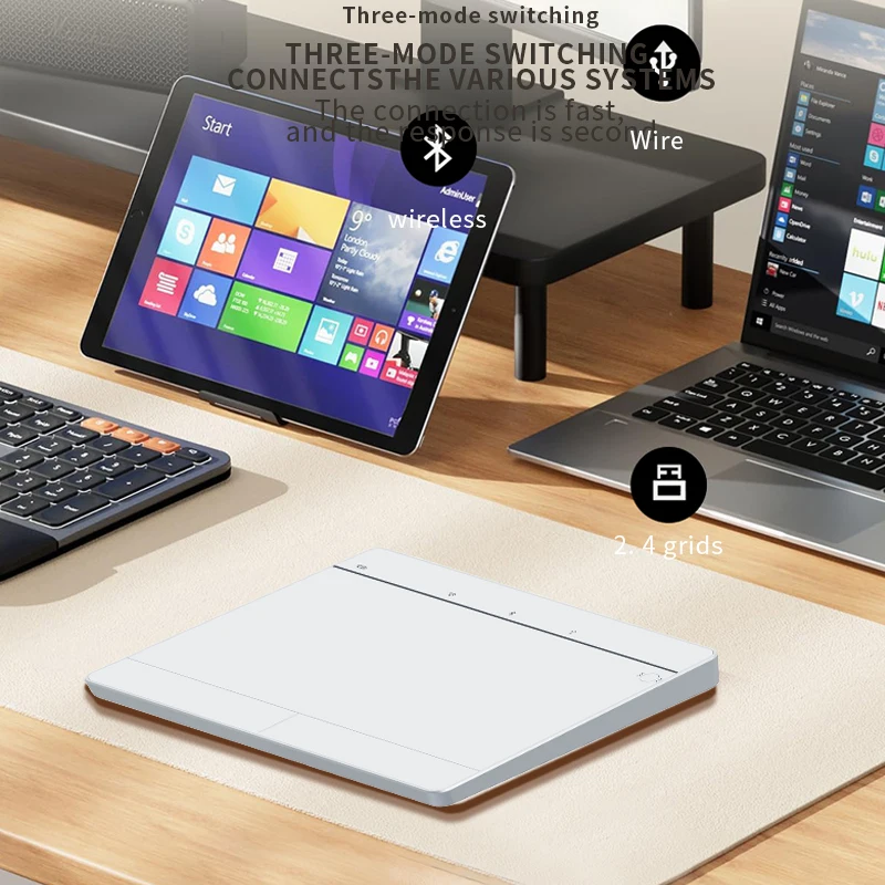 Ratón inalámbrico con panel táctil JOMAA con Bluetooth para Windows, ratón Trackpad inalámbrico recargable portátil con múltiples gestores - imagen 5