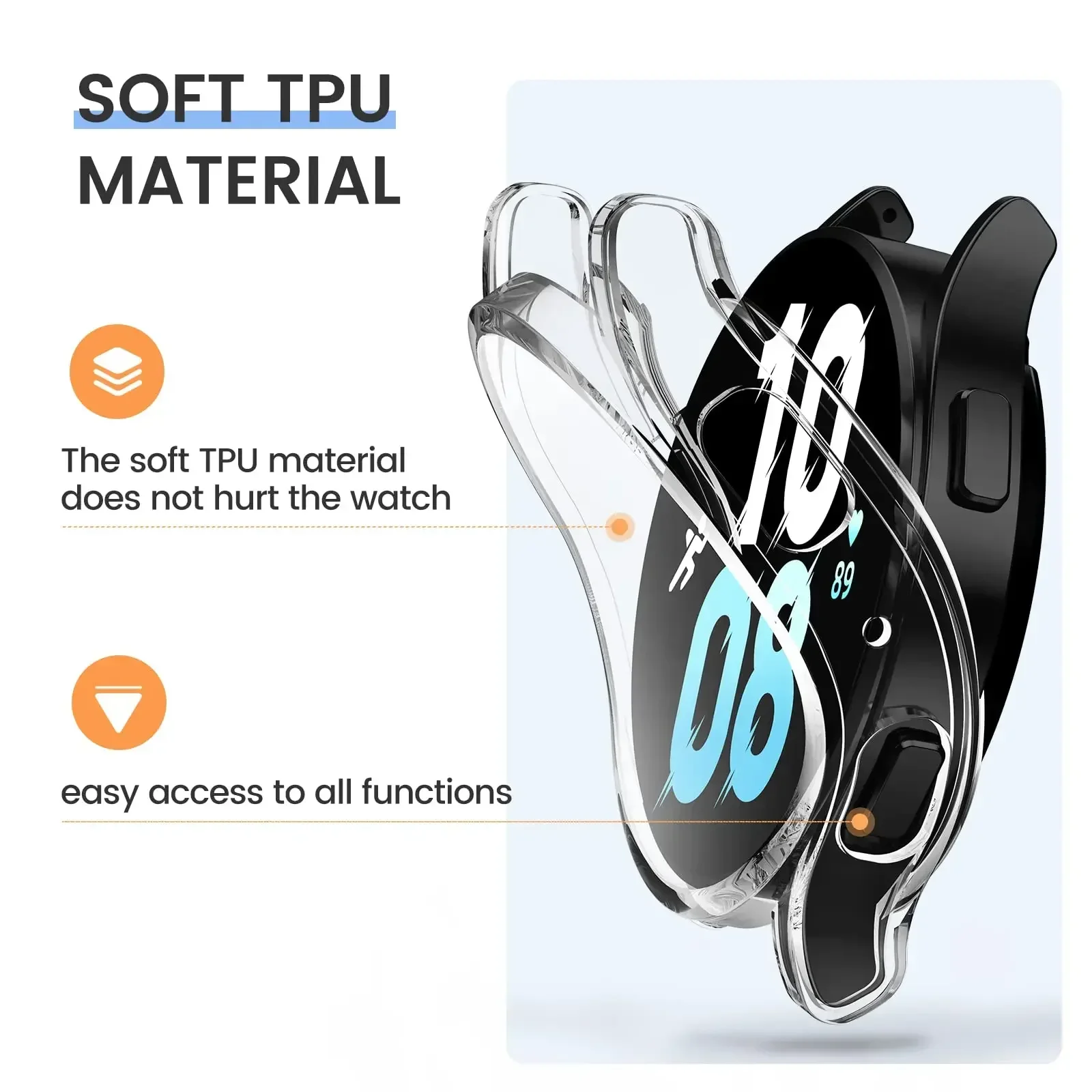 Funda 2 en 1 de TPU + correa para Samsung Galaxy Watch 7, 40mm, 44mm, banda magnética de silicona + funda para Samsung Galaxy Watch 6 5 4, 40mm y 44mm - imagen 2