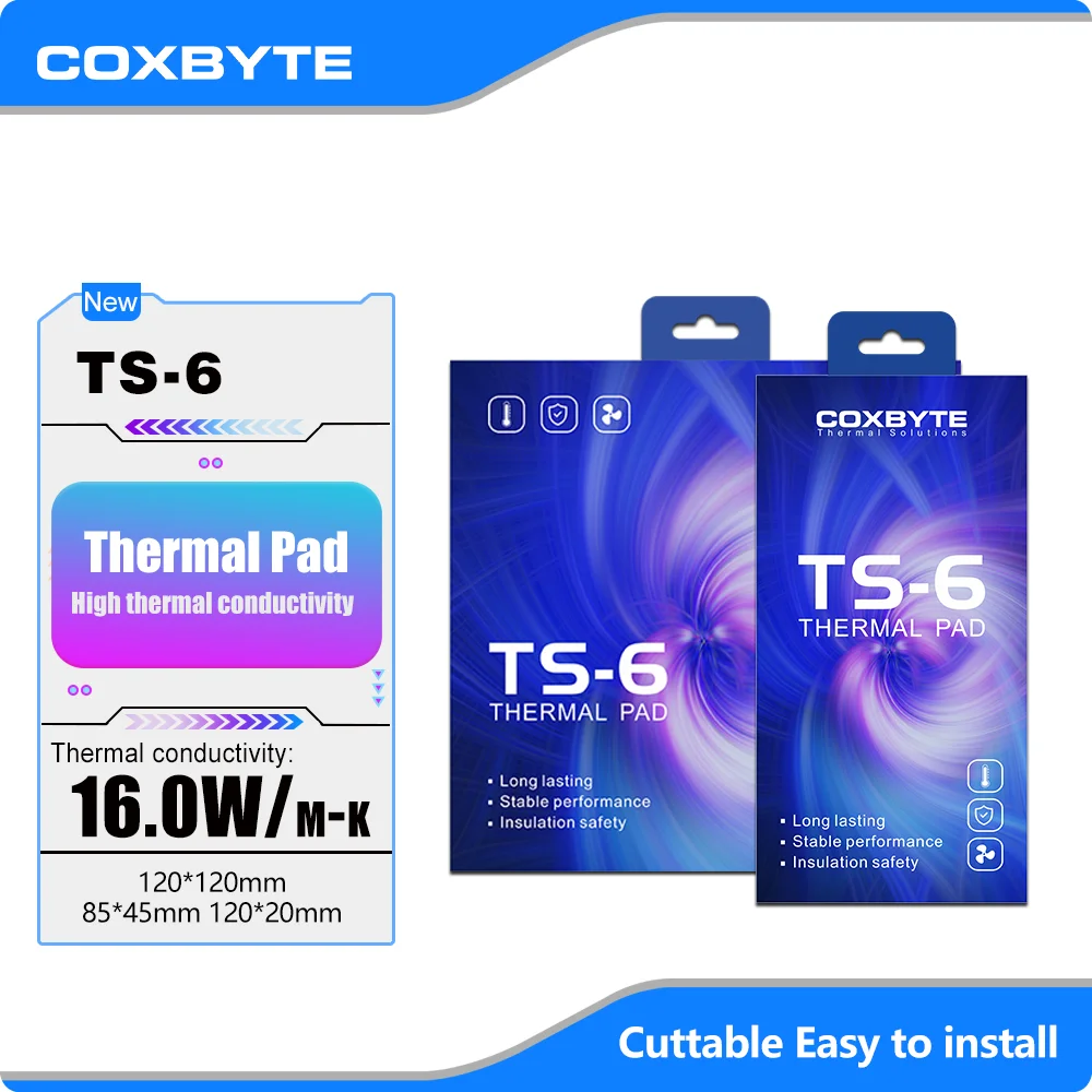 COXBYTE Tarjeta gráfica Refrigeración 16W/MK Almohadilla térmica Disipación de calor Almohadilla de silicona CPU/GPU Almohadilla de enfriamiento de grasa de silicona