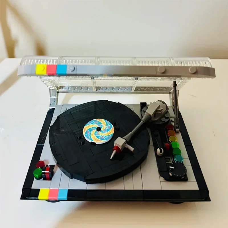 MOC clásico Festival Retro tocadiscos modelo de bloques de construcción reproductor de música ensamblar ladrillos juguete para regalo de cumpleaños para chico adulto - imagen 5