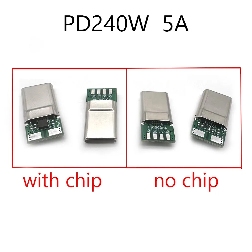 1-10 juegos de enchufe de placa PCB USB 3,1 tipo C PD 240W conector adaptador de receptáculo macho de 16 pines a Cable y Cable de soldadura - imagen 4