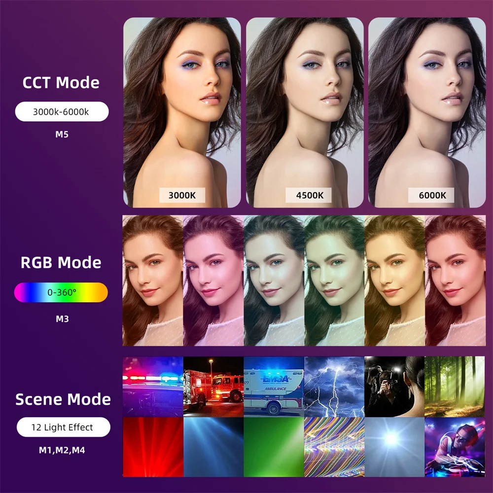 Varita de luz de vídeo RGB, lámpara LED colorida para fiesta, luz de relleno, Flash de mano, iluminación de fotografía con trípode - imagen 2