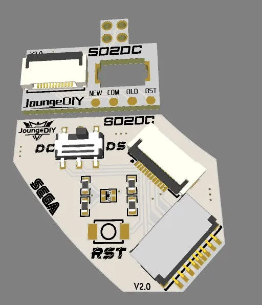 Kit de cargador SD Dreamcast SDL - Solución externa sin disco con interruptor BIOS y botón de reinicio, compatible con mods HDD