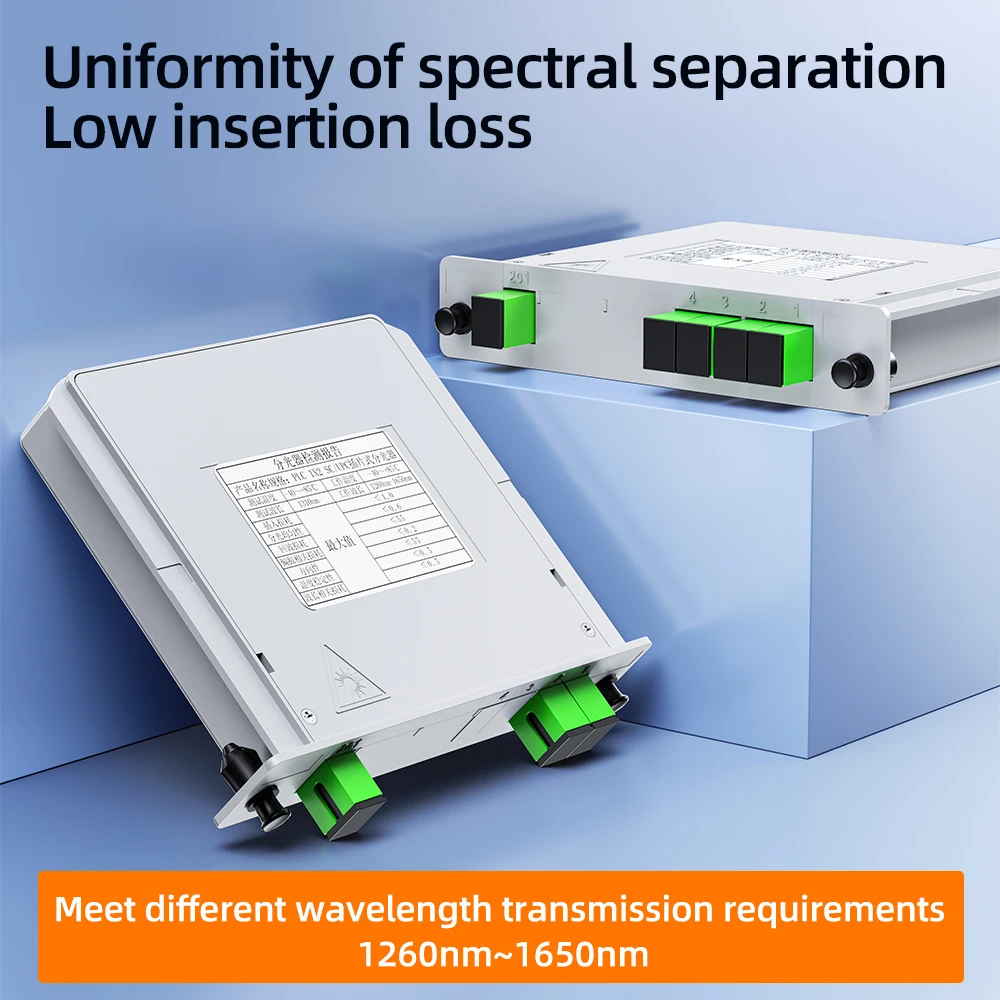 SAIVXIAN SC APC PLC 1x2/16 caja divisora de fibra óptica tarjeta de casete que inserta el divisor PLC divisor de acoplador de fibra óptica FTTH - imagen 5