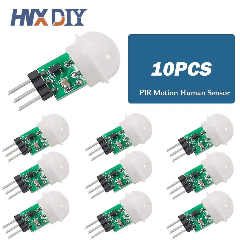 1-10 Uds Mini IR piroeléctrico infrarrojo PIR Sensor de movimiento humano módulo Detector automático Sensor AM312 DC 2,7 a 12V