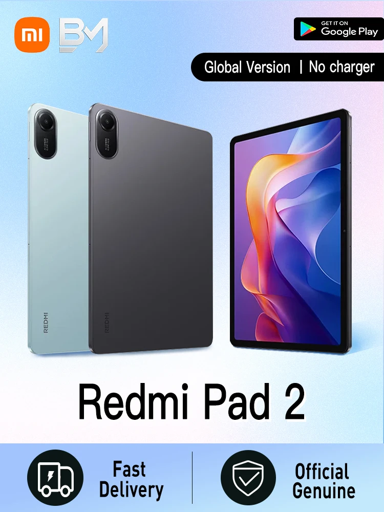 Xiaomi Redmi Pad 2 Tablet Wi-Fi, MediaTek Helio G100-Ultra, 11 "2.5K Pantalla cristalina , 90Hz, 8 MP Cámara, 9000 mAh Batería, Sin Cargador