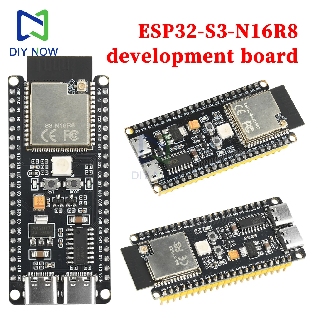 ESP32-S3-N16R8 2,4 GHz wifi Bluetooth 5,0 placa de desarrollo ESP32-DevKitC-1 placa de desarrollo de núcleo interfaz Micro USB tipo C
