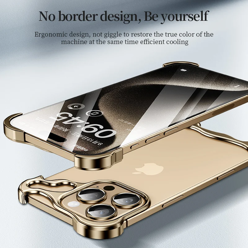 Desert-Protector de lente de cámara de titanio, funda parachoques para iPhone 16 Pro Max 15 Plus 14 16Pro, accesorios de protección sin marco - imagen 3