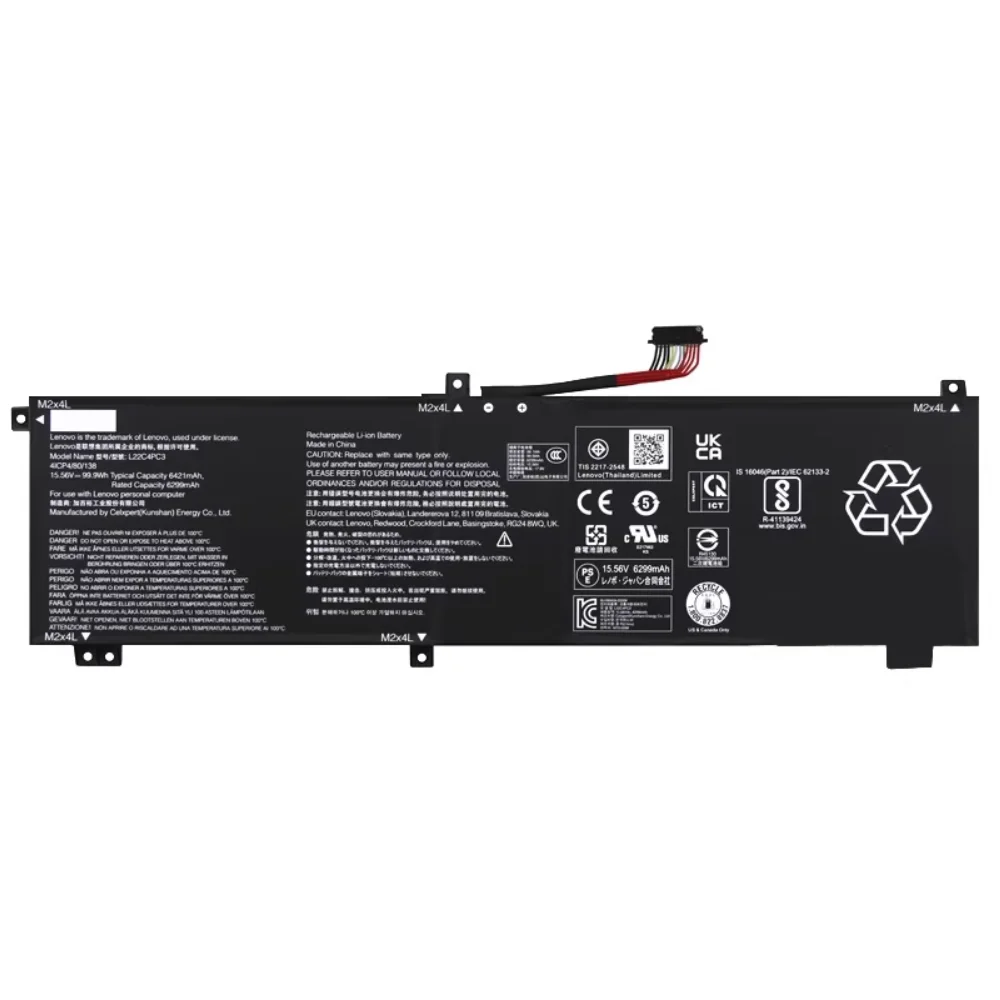 L22D4PC3 L22M4PC3 L22C4PC3 15,56 V 99.9Wh batería de portátil para Lenovo Legion Slim 7 16IRH8 Y9000X 2023 - imagen 4