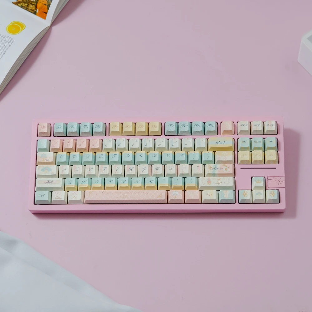 Teclas estilo rococó PBT, teclas de perfil Cherry/MOA, teclas de sublimación de tinte para teclado MX Switch Wooting GH60 61 67 87 96 980 - imagen 4