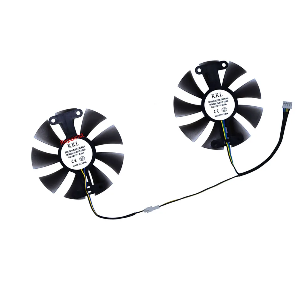 Ventilador de tarjetas gráficas,FL8015 12VB, Enfriador de GPU, para SE JI SHI SJS RX 580 8GB 2048SP Gaming White Edition,refrigeración de tarjetas de Video, Juego de 2 piezas - imagen 5