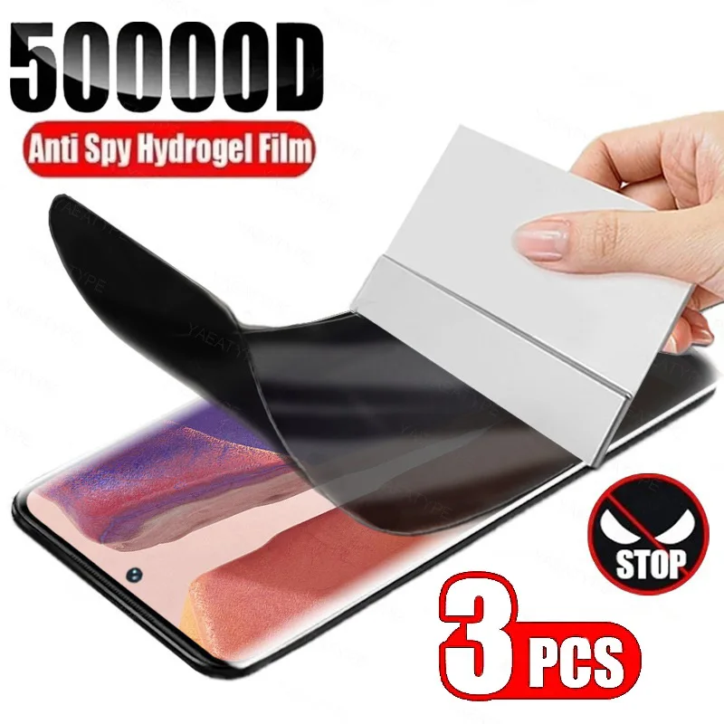 3 uds Protector de pantalla para Realme Note 50 60 60x70 70T Narzo N53 N55 N61 N63 10 10A 20 20A 30 30A 50 50A 50i 60 hidrogel de privacidad