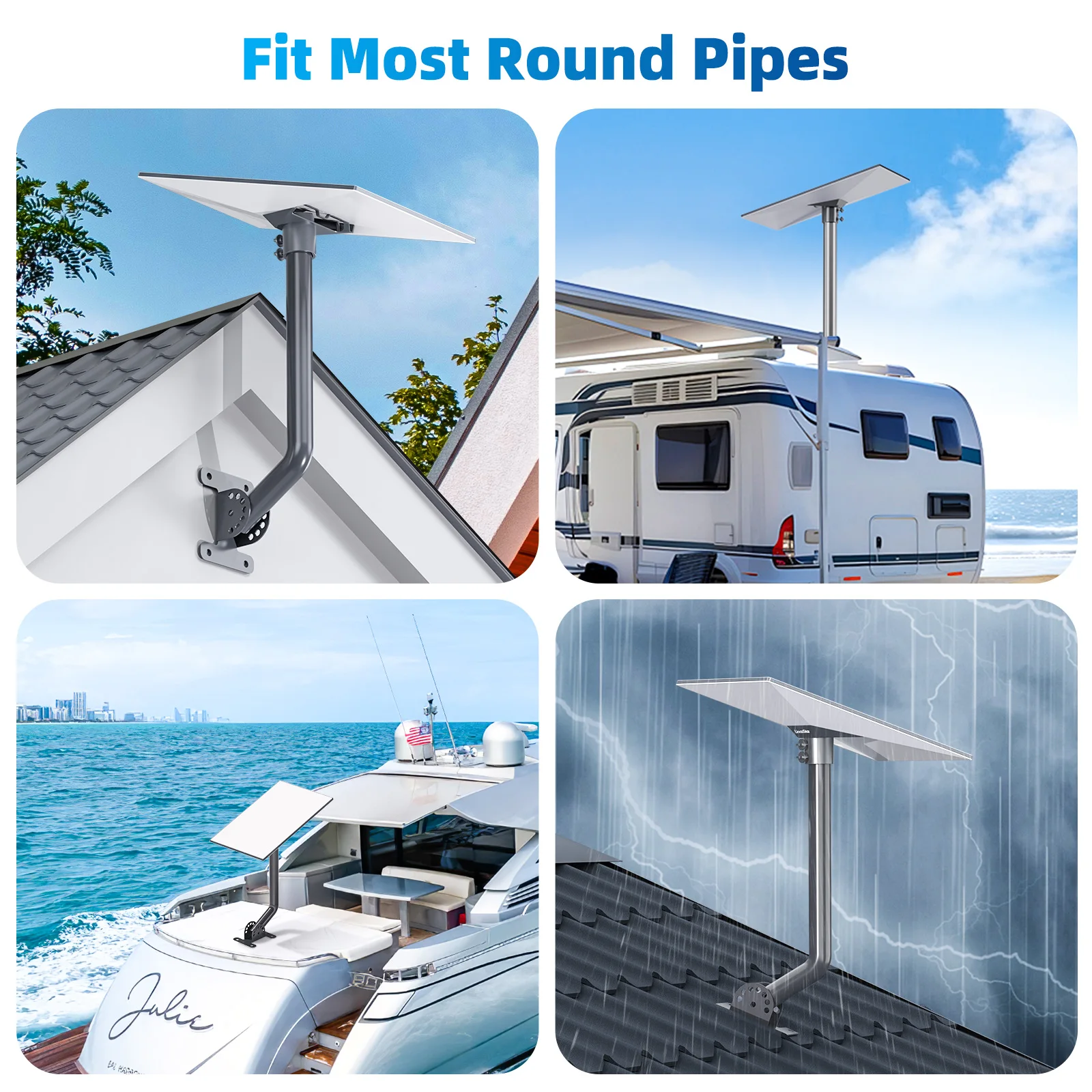 Adaptador de tubo de montaje para StarLink Gen 3, placa de montaje para StarLink Gen3/V4, montaje en techo, Kit de montaje Gen 3, accesorios, plato estándar - imagen 4