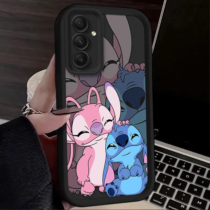 Funda Disney Cute Angel Stitch para Samsung Galaxy A54 A05S A05 A34 A24 A14 A53 A33 A23 A13 A52 A52S A32 A22 A12 A71 A51 A31