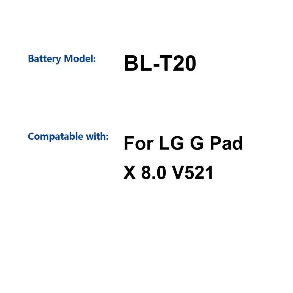 Batería ligera para tableta LG G Pad X 8,0 V521 BL-T20 4650Mah - imagen 3