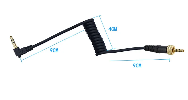TRS a TRS Cable de audio de micrófono en espiral con resorte de 3,5 mm con hebilla conectada a la cámara SLR para SONY UWP-D11/UWP-D21, D12, V1, P03 - imagen 3