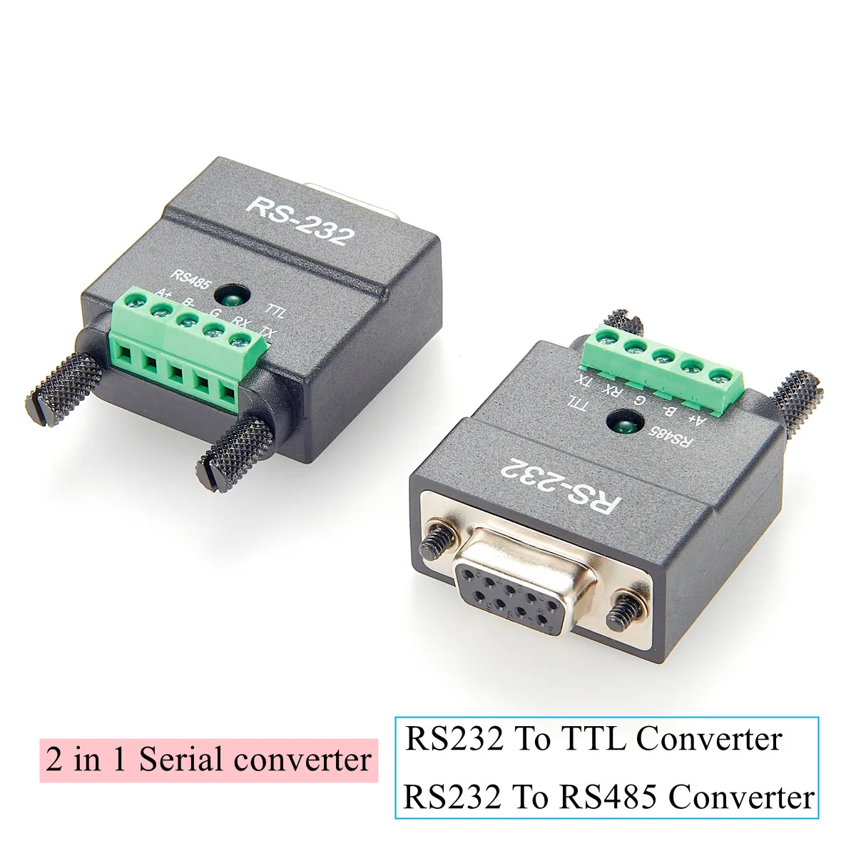 Convertidor RS232 a RS485, adaptador de interfaz en serie 2 en 1 a serie 3,3-232, comunicación Full duplex, 485/422 V/5V