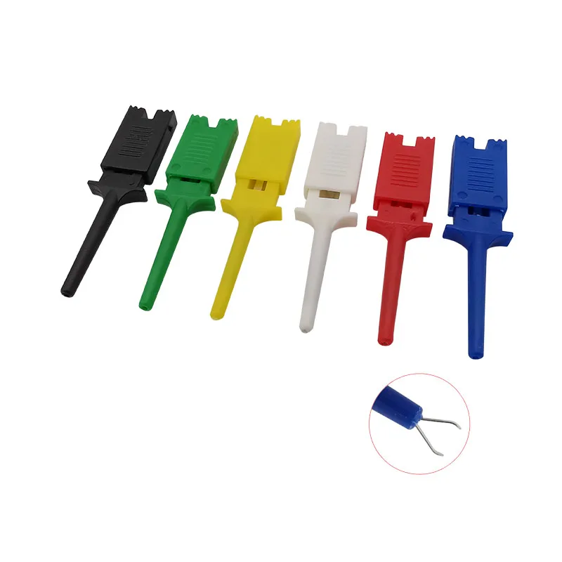 Clips de gancho de prueba planos, pinza telescópica, garra de sonda, tipo soldadura, cables de puente, abrazadera de ganchos de prueba electrónica - imagen 3