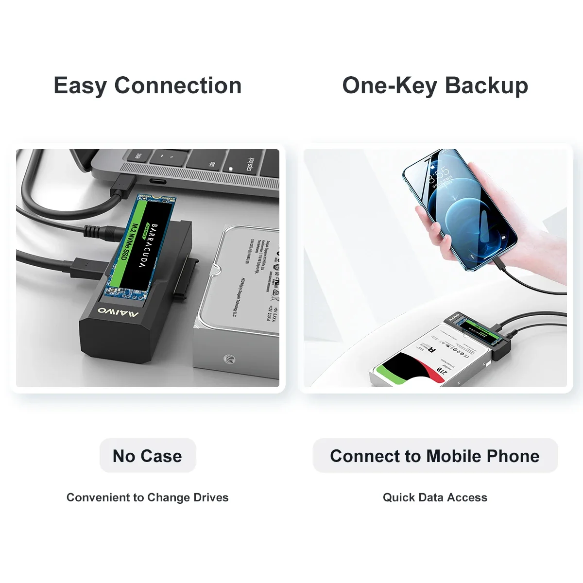 MAIWO M2 SSD carcasa NVMe NGFF tipo C 10Gbps PCIe M.2 SSD 2,5/3,5 pulgadas almacenamiento externo HDD adaptador para PC portátil - imagen 5