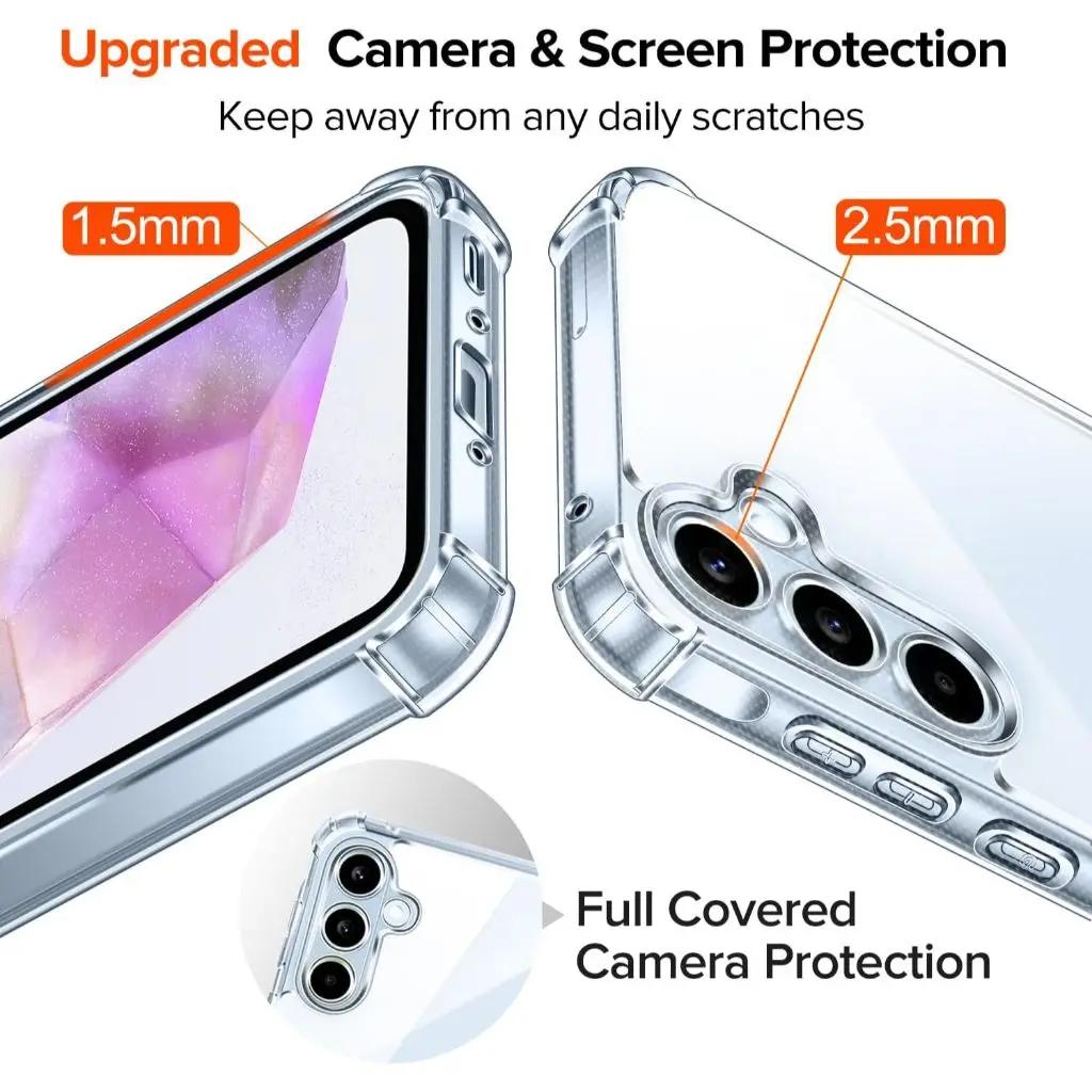 Funda de teléfono transparente para Samsung A35 A55 5G TPU suave + contraportada dura - imagen 4