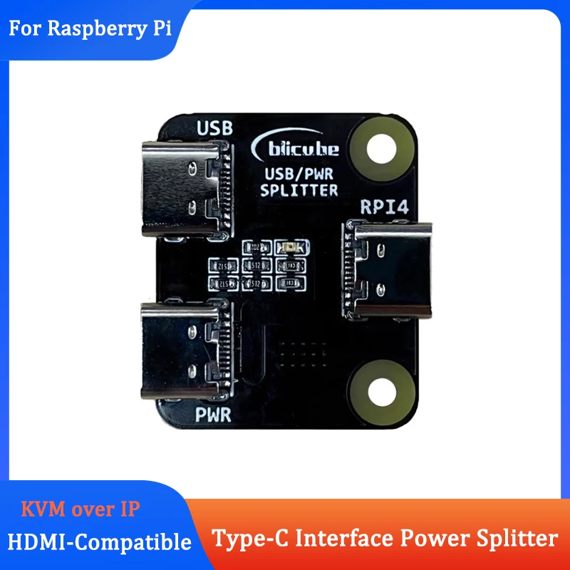 Divisor distribuidor de energía USB para Raspberry Pi BliKVM compatible con placa de desarrollo PiKVM para servidor Overtip de Control remoto