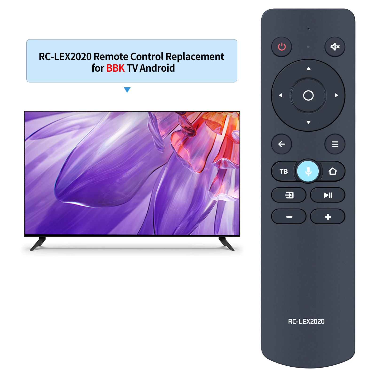 Control remoto por voz para TV LCD inteligente BBK, RC-LEX2020, nuevo - imagen 2