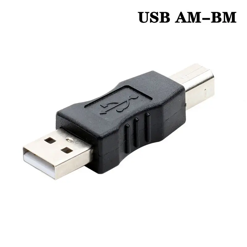 Adaptador de puerto cuadrado de impresora B macho a B hembra, codo de 90 grados a AM AF Micro/Mini, enchufe de conversión de extensión de datos de 5 pines - imagen 2