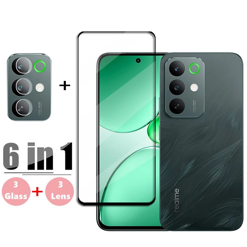Vidrio 6 en 1 para Realme C85 cubierta completa de vidrio templado Realme C85 Protector de pantalla HD película protectora de lente de cámara de teléfono Realme C85 - imagen 2
