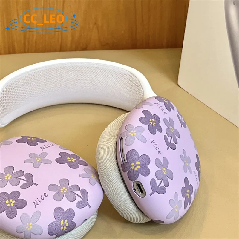 Funda de silicona suave para AirPods Max, carcasa protectora a prueba de golpes, con dibujos de flores, Panda - imagen 2