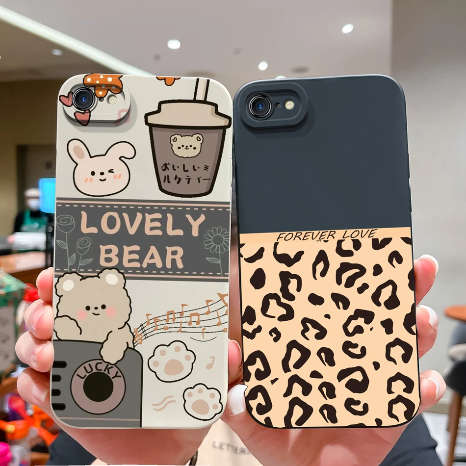 Funda sencilla para iPhone 7, 8 Plus, iPhoneSE, patrón de boceto, silicona líquida suave y suave, cobertura completa, funda trasera para teléfono antichoque - imagen 3