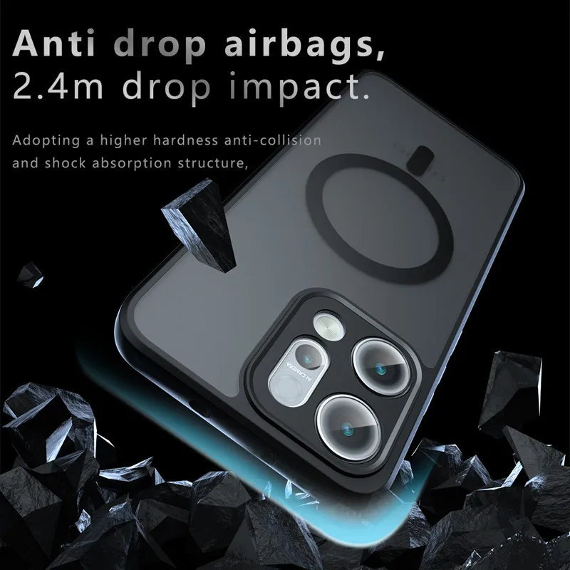 Para OPPO Reno 14, 14 Pro 5G funda ELVEV Airbags anticaída TPU PC dura mate sensación de piel cubierta de teléfono de succión