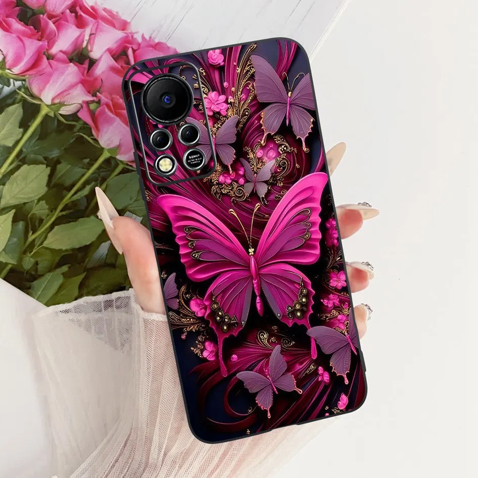 Para Funda Infinix Hot 11s NFC Funda de teléfono Popular flor mariposa suave mate TPU Funda protectora para Hot11s NFC X6812 X6812B Shell - imagen 4