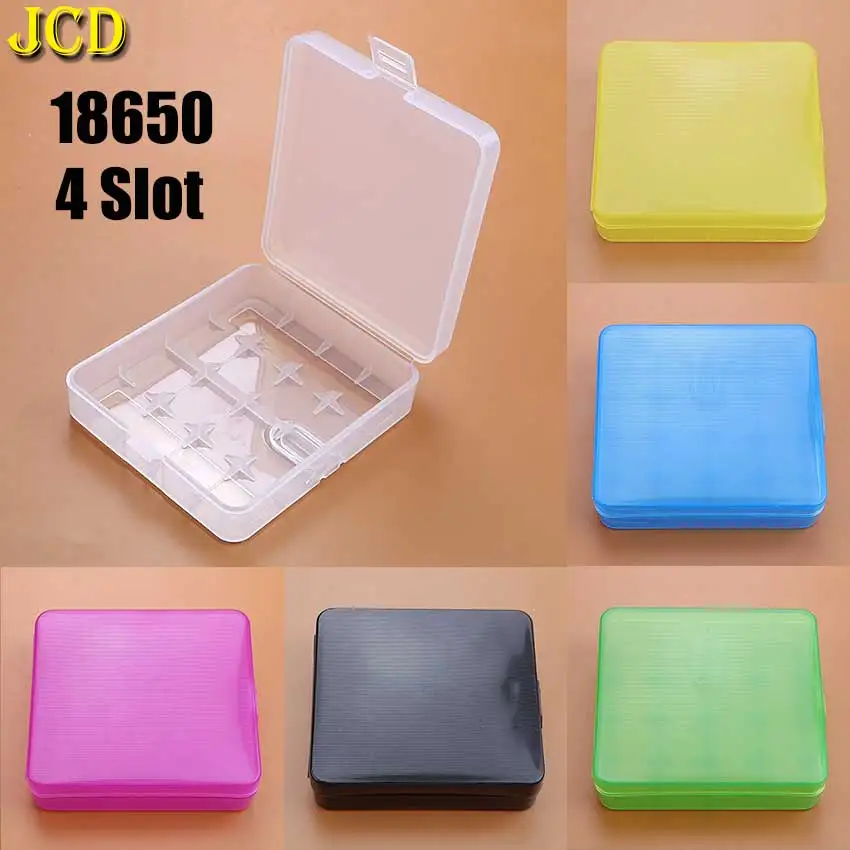 JCD 1 Uds 18650 batería portátil soporte impermeable caja de almacenamiento cubierta de caja de seguridad de plástico colorida para 4 secciones 18650