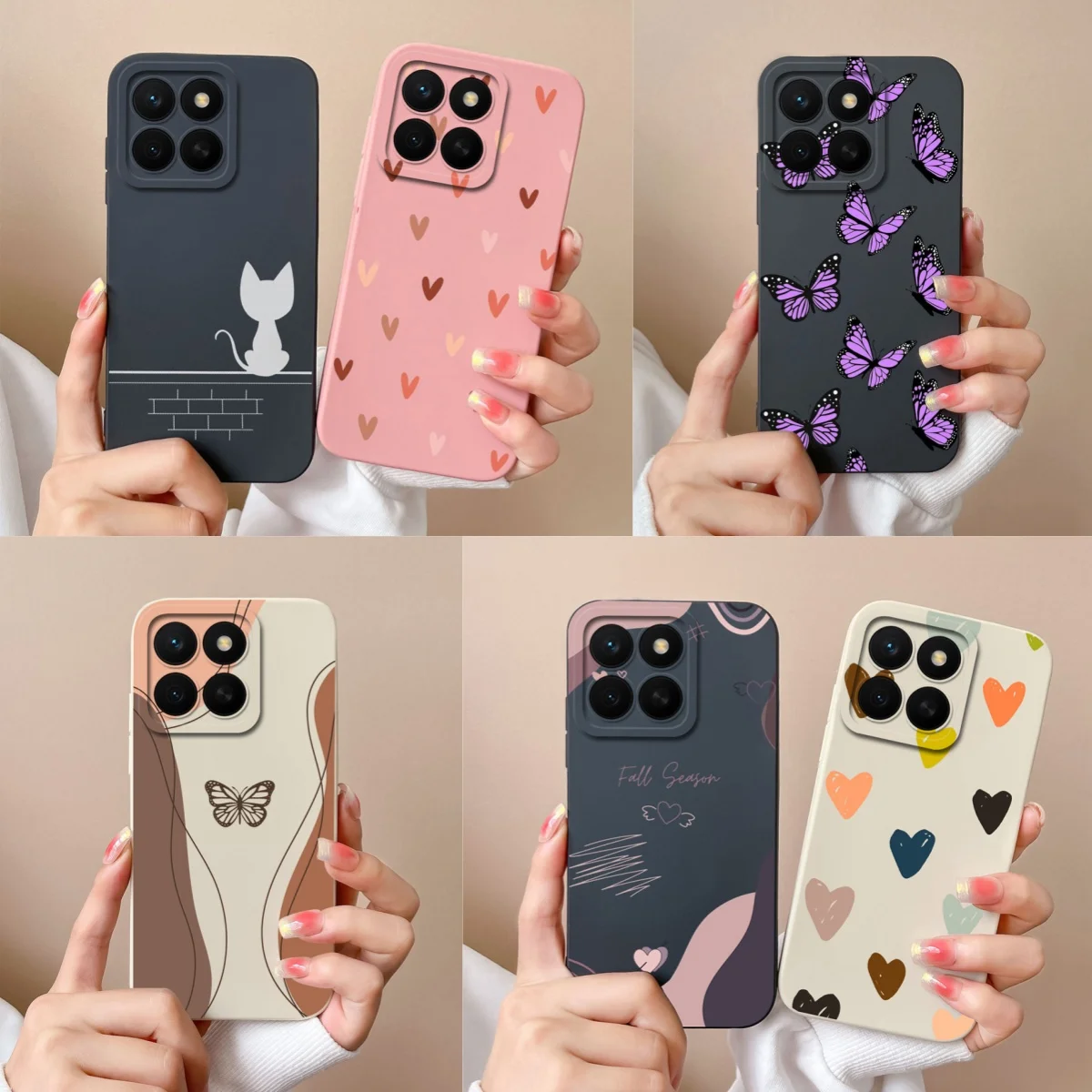 Para Honor X8C funda belleza mariposa suave silicona líquida cámara protección teléfono cubierta para Honor X8 C HonorX8C Fundas anticaída