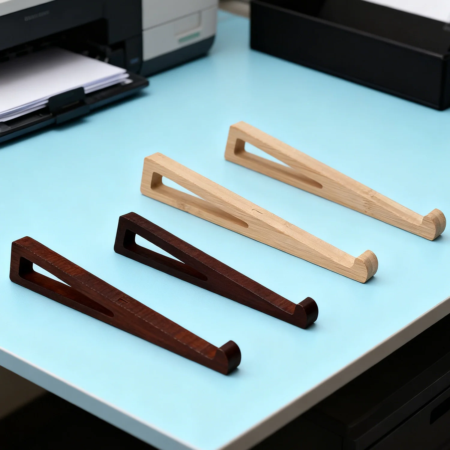 Soporte de madera antideslizante para ordenador portátil, soporte para Macbook Pro Air Lenovo, portátiles, disipación de calor, soporte elevado - imagen 2