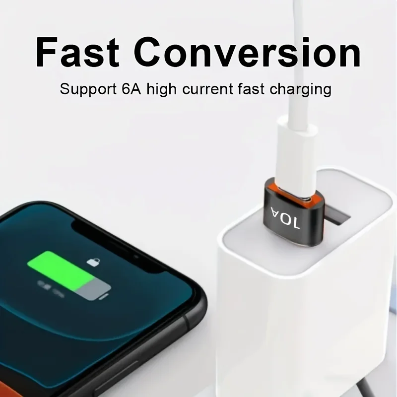 Adaptador OTG USB 3,0 a tipo C de 10A, adaptador USB hembra a tipo c macho, adaptador de carga rápida OTG USB C para Xiaomi, Samsung, portátil y PC - imagen 4