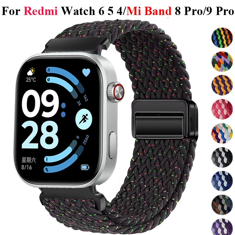 Correa magnética trenzada de nailon para reloj Redmi 6, 5, 4, pulsera deportiva ajustable de repuesto para Xiaomi Mi Band 9Pro 8 Pro