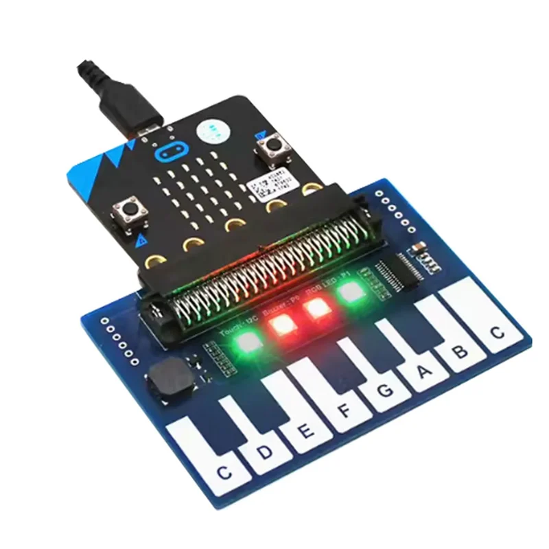 Para placa de expansión de micro bits, Mini placa de expansión de música de Piano, luces/zumbador/teclado de colores geniales, interfaz I2C