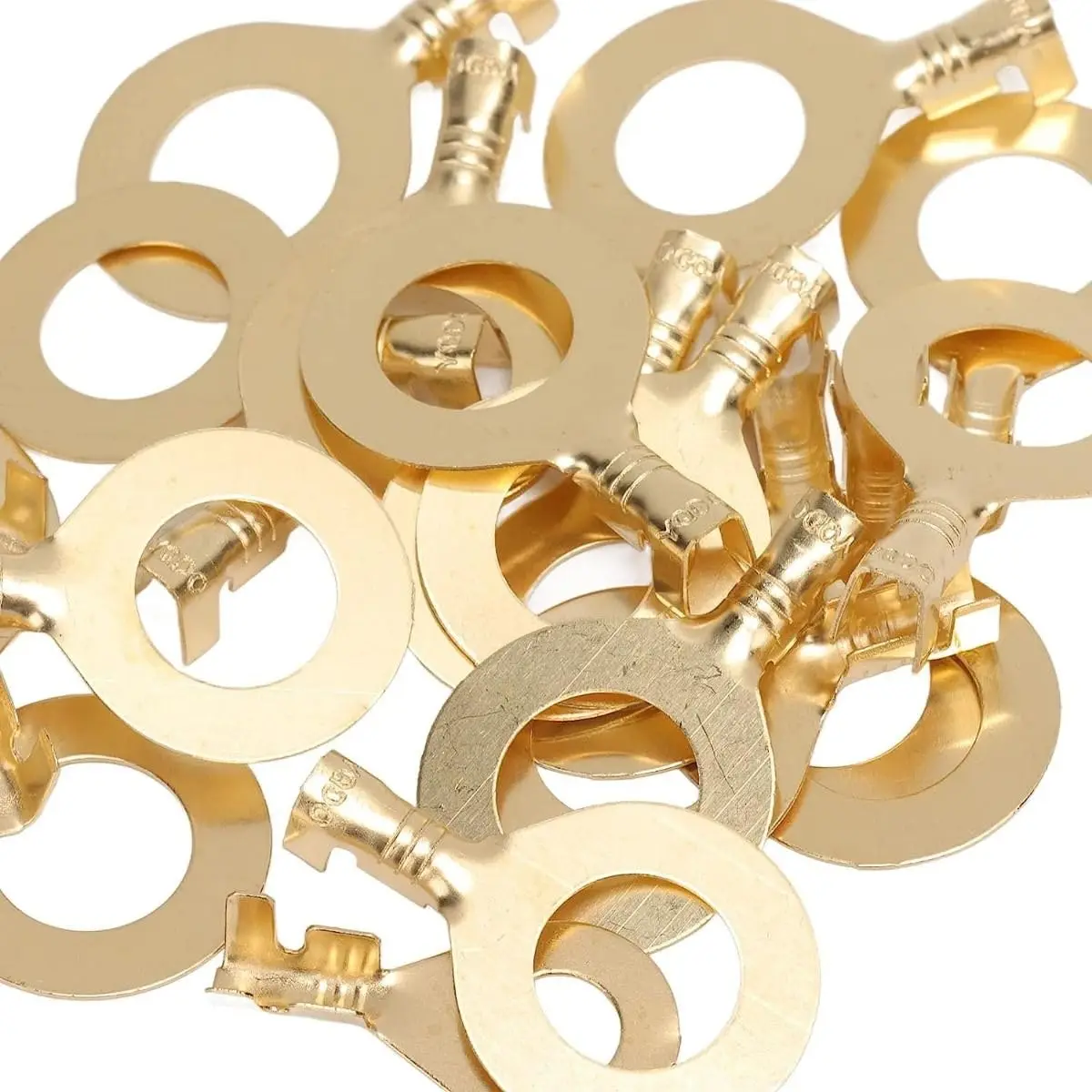 Terminal desnudo redondo tipo O 150 unids/caja, 6 tipos 3,5/4/5,5/8/9MM conector de cableado de latón de Terminal de engarzado en frío desnudo redondo tipo O - imagen 3