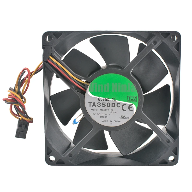 M35172-57 TA350DC Ventilador de 92 mm 9,2 cm DC12V 0.55A Ventilador de enfriamiento silencioso con control de temperatura de resistencia para chasis de servidor 92x92x32 mm - imagen 3