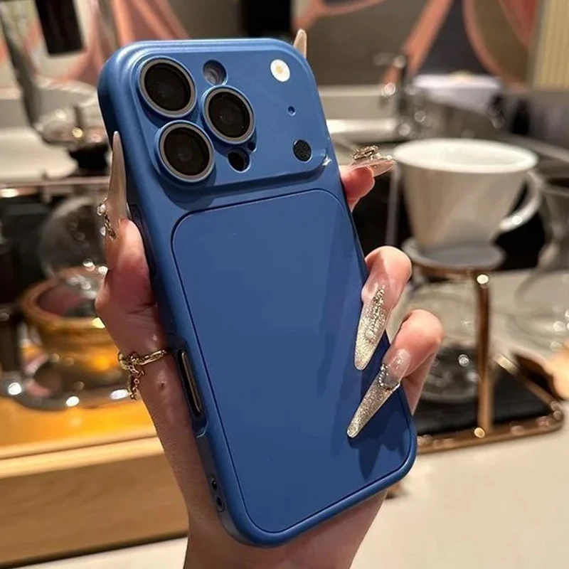 Funda de teléfono de lujo 2 en 1 mate a prueba de golpes para iPhone 17 16 15 14 13 Pro Max 17Pro 16Pro protección de lente de cámara de aire fundas Simple, funda para iphone 17 pro max - imagen 4