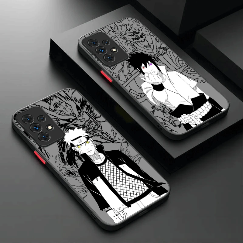 Funda mate de Anime Sasuke Naruto para Samsung Galaxy A05 A05S A54 A34 A24 A14 A53 A33 A23 A13 A52 A52S A32 A22 A12 A71 A51 A31 A50