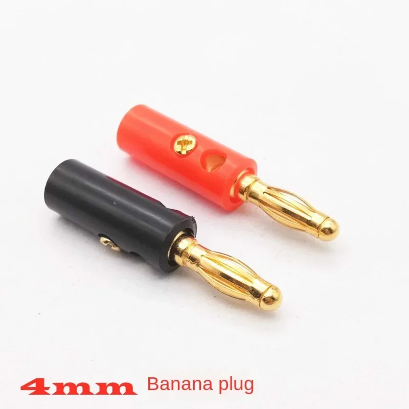 Conector Banana con cabeza de linterna chapado en oro de 4mm, enchufe de prueba tipo linterna, conector Banana niquelado de cuatro páginas