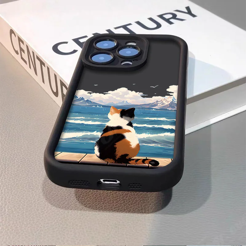 Funda suave para teléfono Samsung Galaxy S24 Ultra S23 FE S22 S21 Plus FE A54 A34 A14 A73 A53 A33 5G con diseño de gato bonito - imagen 4